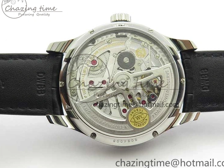 MIROTIME 0505 Portuguese Real PR Real Annual Calendar IW503502 ZF 1:1 Best Edition Black Dial Steel Markers on Black Leather Strap A StreetReady 7134